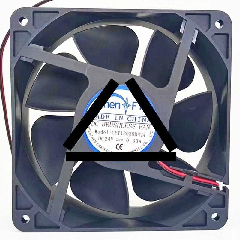 CHEN FY CFY12038BH24 DC 24V 0.30A 2 Wires Brushless Axial Cooling Fan