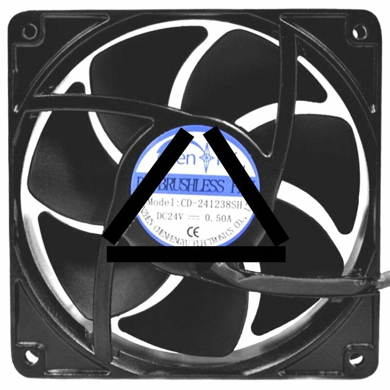 ChenFY CD-241238SH DC 24V 0.50A 3 Wires Brushless Axial Cooling Fan
