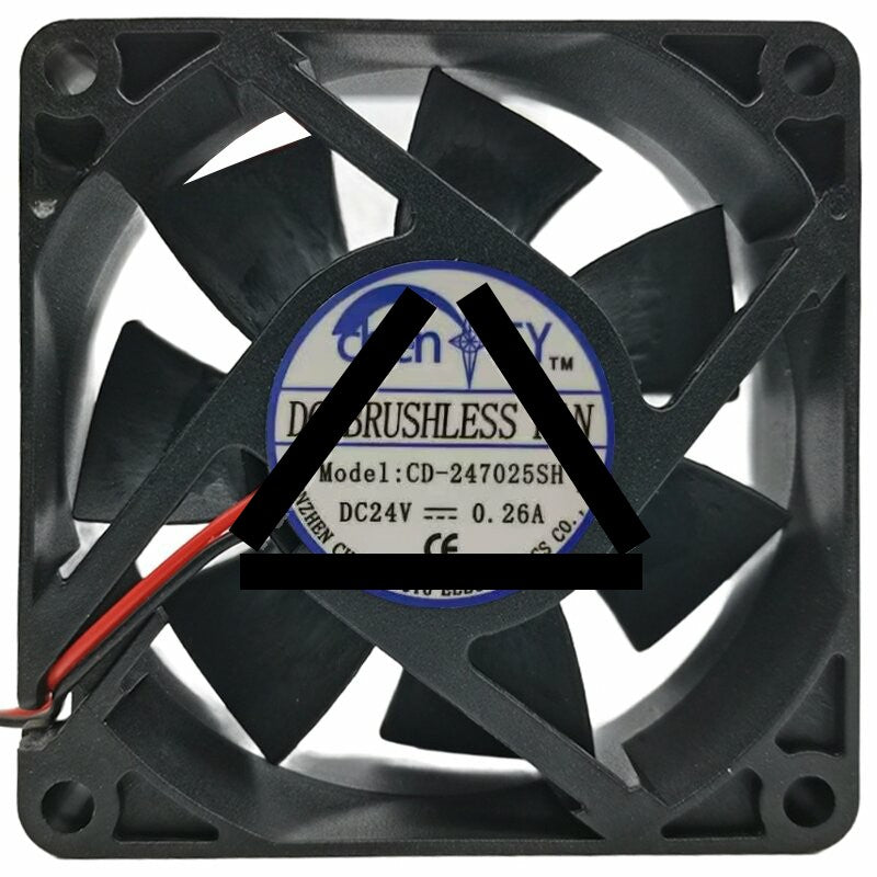 ChenFY CD-247025SH 24V 0.26A 2 Wires DC Brushless Axial Cooling Fan