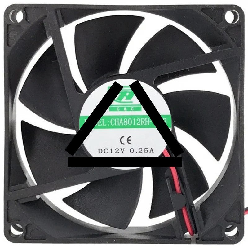 CHT CHA8012RH-20B DC 12V 0.25A 2 Wires Axial Cooling Fan