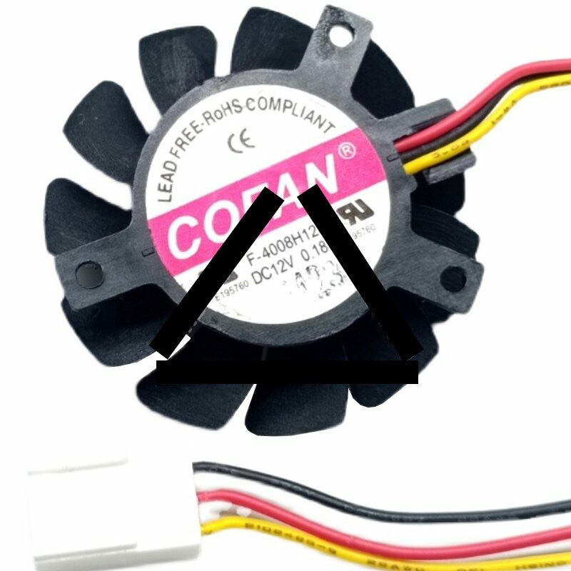 COFAN F-4008H12B DC 12V 0.18A 3 Wires Axial Cooling Fan