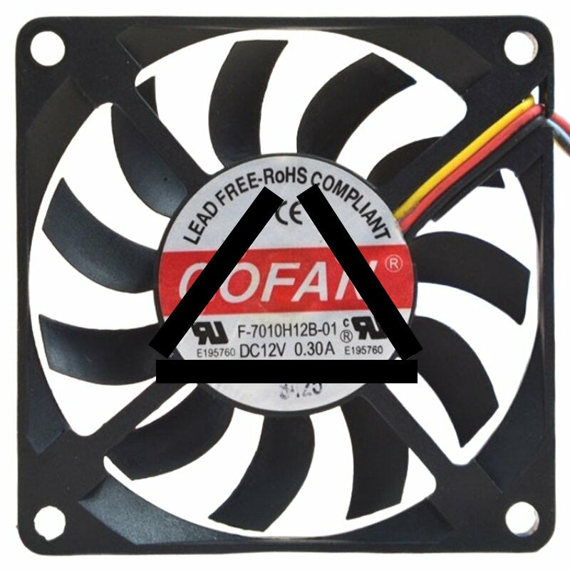 COFAN F-7010H12B-01 DC 12V 0.30A 2 Wires / 3 Wires Axial Cooling Fan