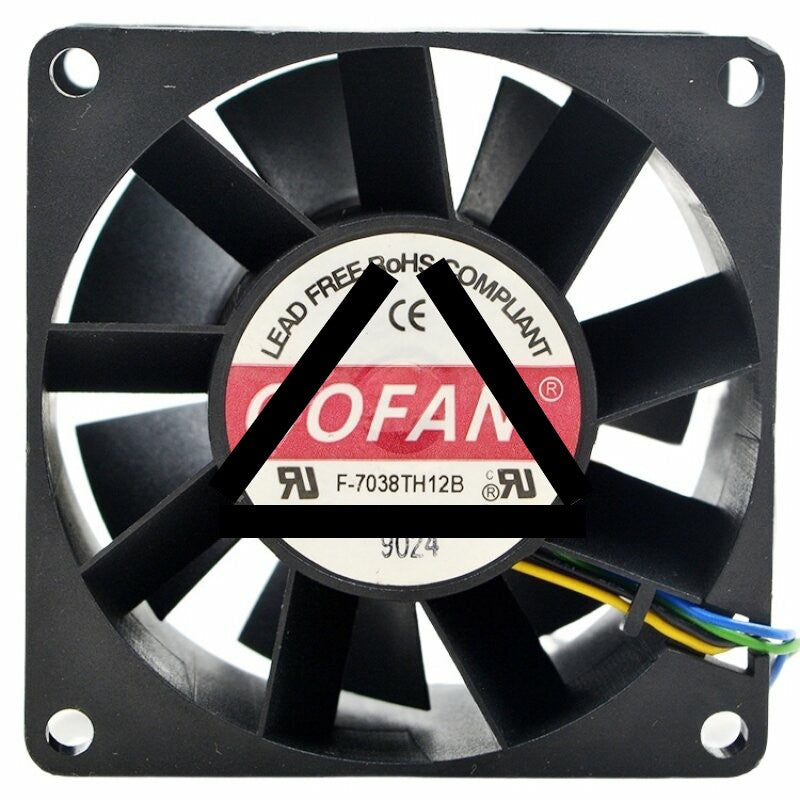 COFAN F-7038TH12B DC 12V 0.50A 4 Wires 7038 Axial Cooling Fan