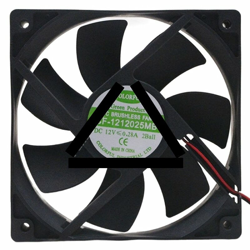 COLORFUL CF-1212025MB DC 12V 0.28A 2 Wires Brushless Axial Cooling Fan