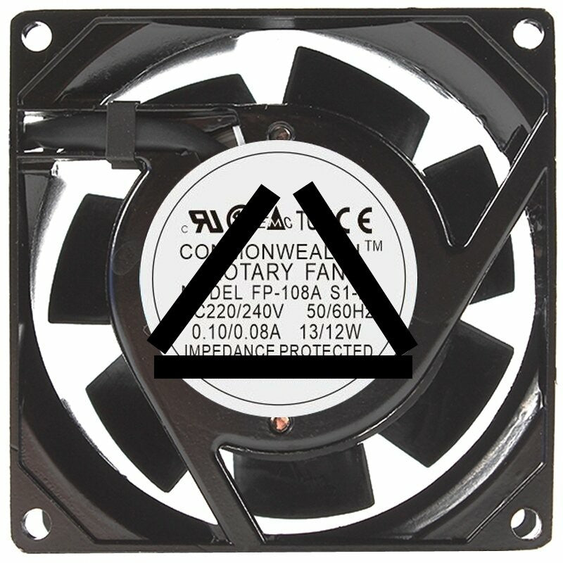 COMMONWEALTH FP-108A S1-B 220/240V 0.10/0.08A 13/12W Cooling Fan