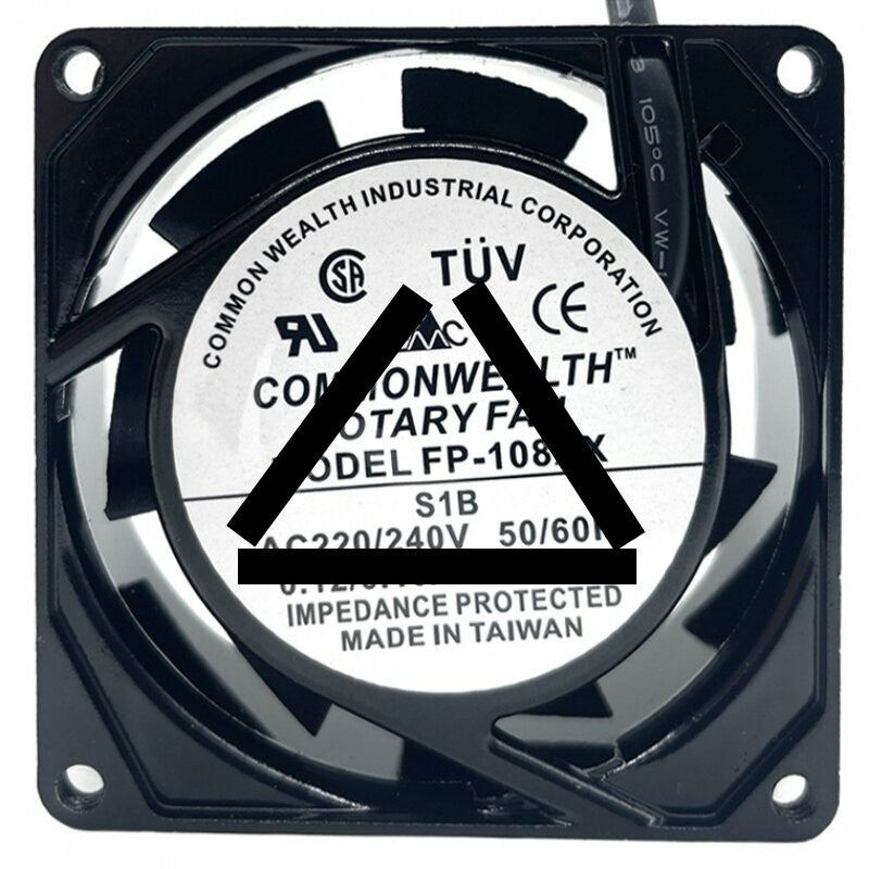 COMMONWEALTH FP-108AX S1B AC 220/240V 0.12/0.10A 13/14W Cooling Fan