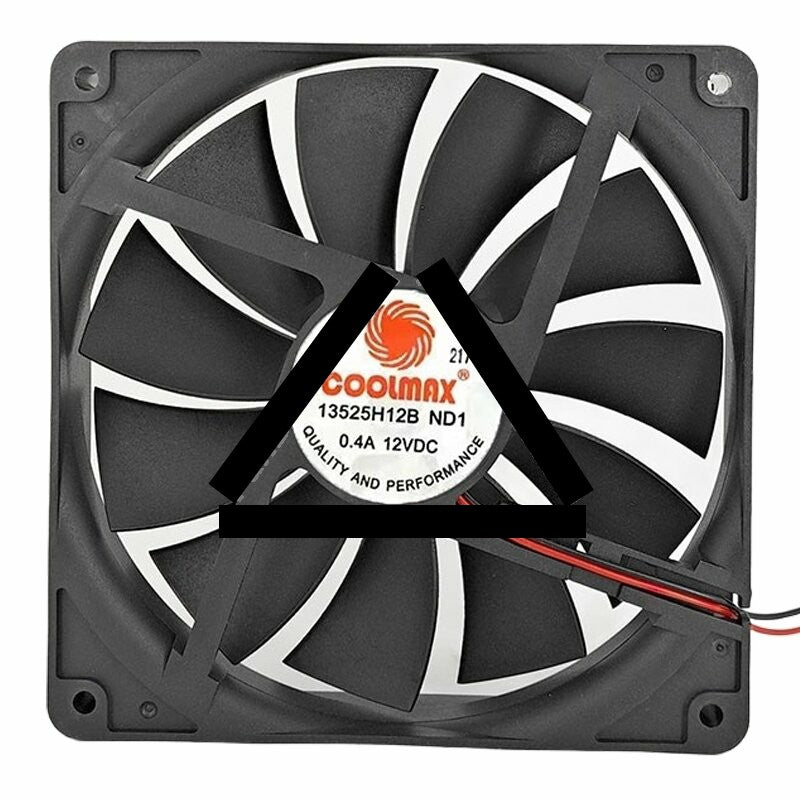 Coolmax 13525H12B ND1 DC 12V 0.4A 2 Wires Axial Cooling Fan