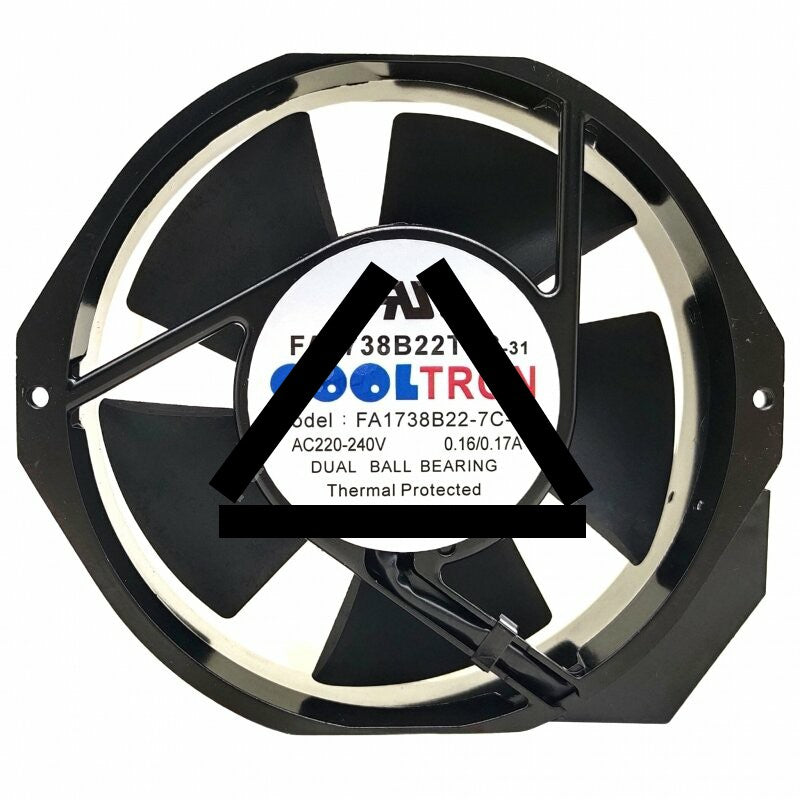 COOLTRON FA1738B22T7C-31 AC 220-240V 0.16/0.17A Thermal Protected Axial Cooling Fan