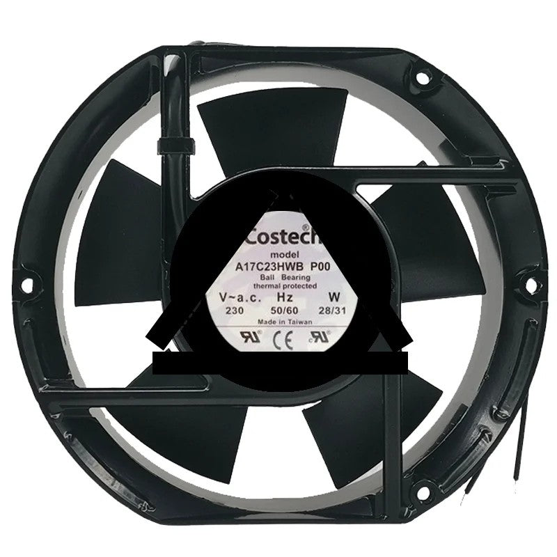 Costech A17C23HWB P00 230V 28/31W Ball Bearing Thermal Protected Cooling Fan