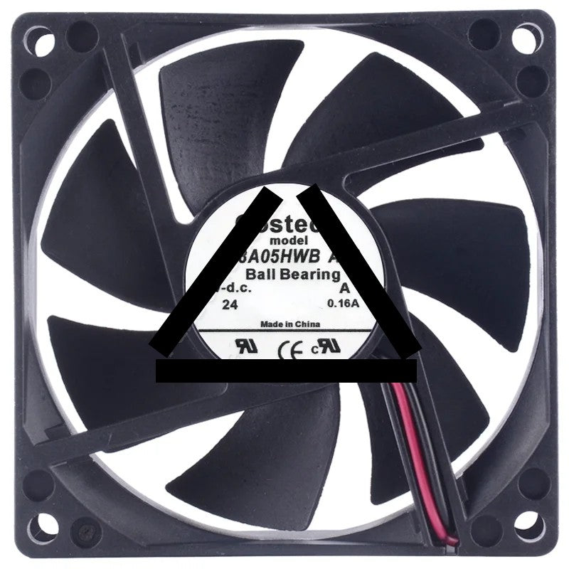 Costech D08A05HWB A00 DC 24V 0.16A 2 Wires Ball Bearing Cooling Fan