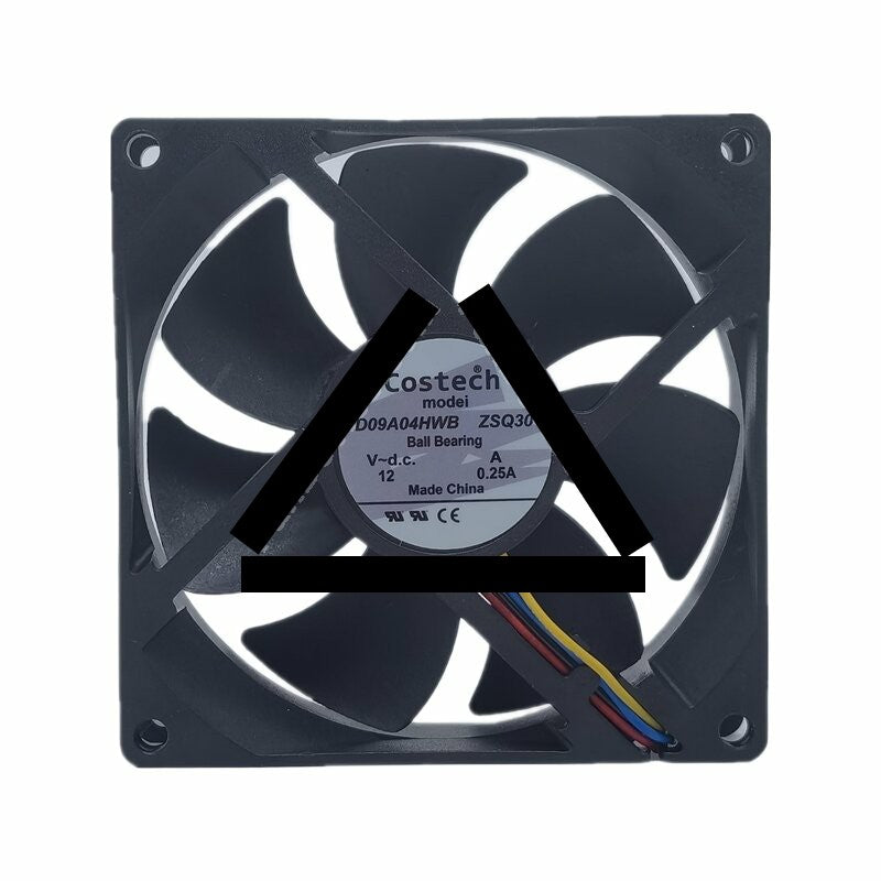 Costech D09A04HWB ZSQ30 DC 12V 0.25A 9025 Axial Ball Bearing Cooling Fan