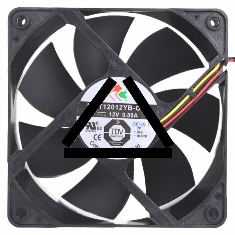 Cotec MGT12012YB-O38 DC 12V 0.80A 3 Wires Axial Cooling Fan