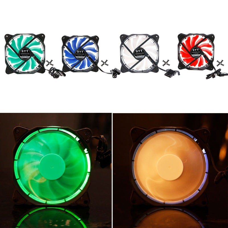 Cpu cooler CoolerAge Computer Eclipse 120mm Fan 120 MM Fan LED Red Blue Green White Light Guide Ring 2017 Promotion