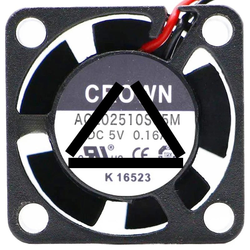 CROWN AGE02510S05M 5V 0.16A 2 Wires Axial Cooling Fan