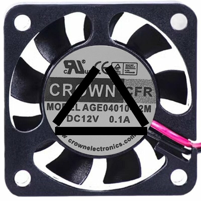 CROWN AGE04010-12M 12V 0.1A 2 Wires Axial Cooling Fan