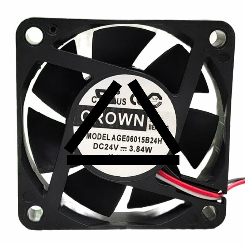 Crown AGE06015B24H DC 24V 3.84W 2 Wires / 3 Wires Axial Cooling Fan