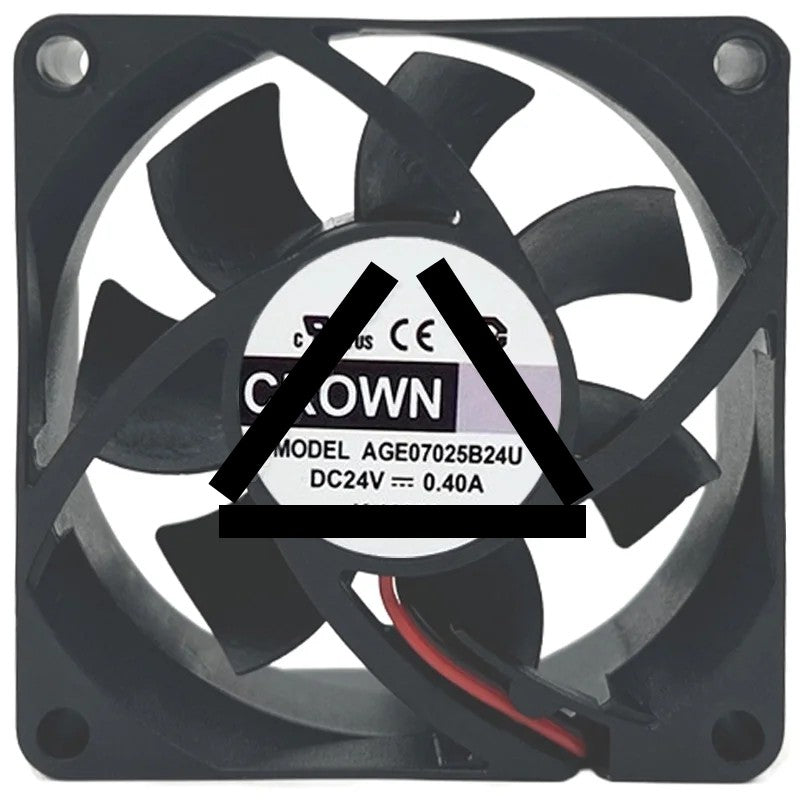 CROWN AGE07025B24U DC 24V 0.40A 2 Wires Axial Cooling Fan