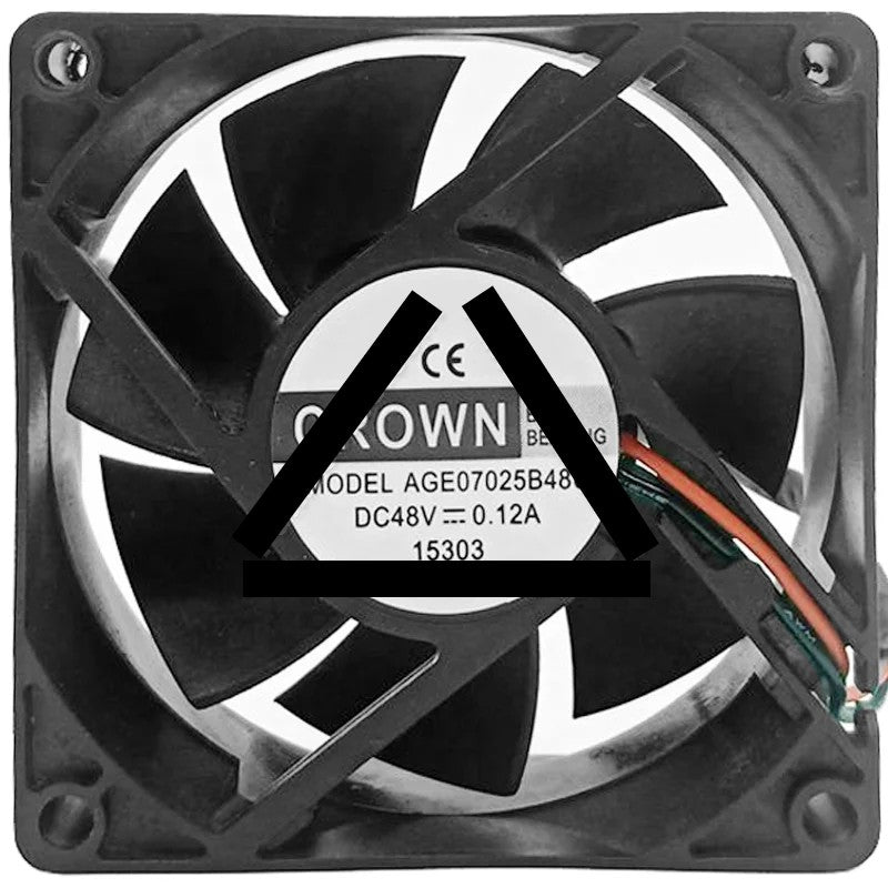 CROWN AGE07025B48U DC 48V 0.12A 2 Wires Ball Bearing Cooling Fan