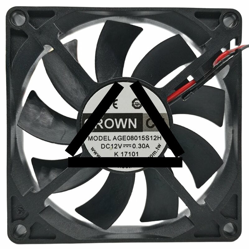 CROWN AGE08015S12H DC 12V 0.30A 2 Wires 8015 Axial Cooling Fan