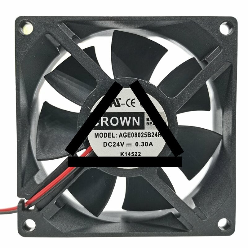 CROWN AGE08025B24H DC 24V 0.30A 8025 Ball Bearing Axial Cooling Fan