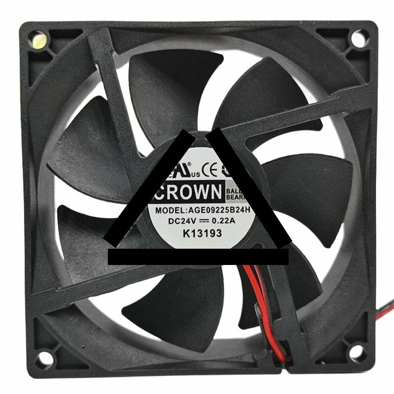 CROWN AGE09225B24H DC 24V 0.22A 9225 Ball Bearing Axial Cooling Fan