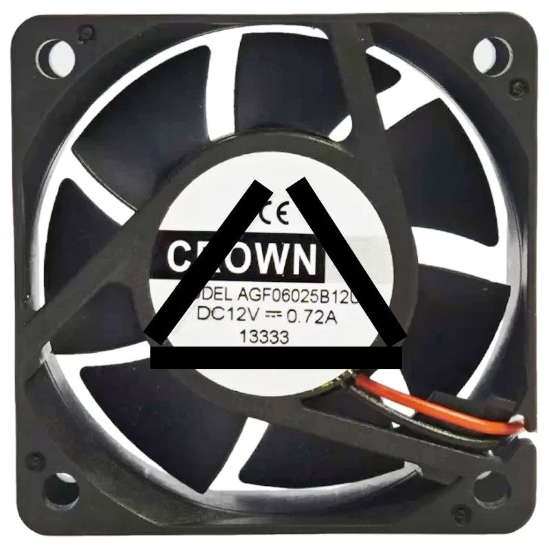 CROWN AGF06025B12U DC 12V 0.72A 2 Wires Axial Cooling Fan