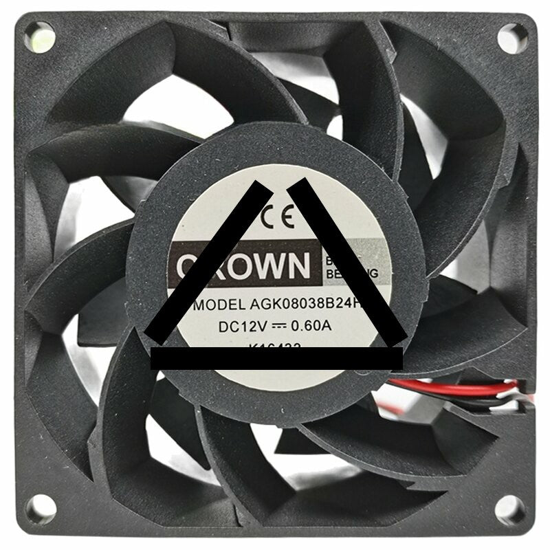 CROWN AGK08038B24H DC 12V 0.60A Ball Bearing Axial Cooling Fan