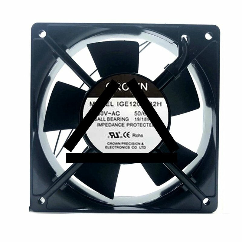 CROWN IGE12025B2H AC 230V 18W / 19W 2 Wires Axial Cooling Fan