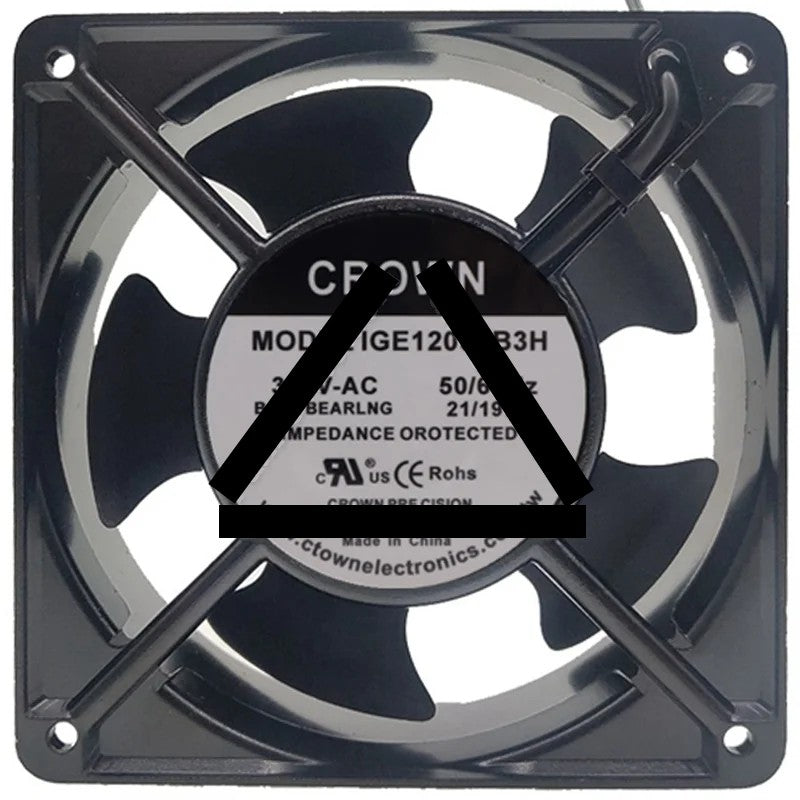 CROWN IGE12038B3H 380V 21/19W Ball Bearing Impedance Protected Cooling Fan