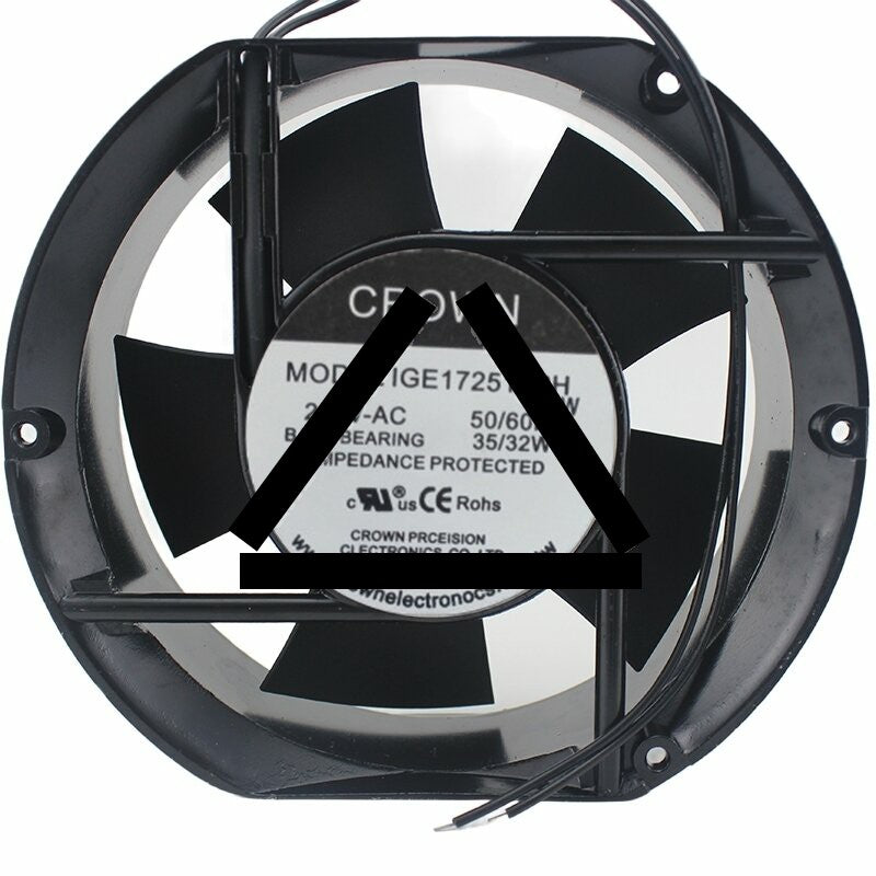 CROWN IGE17251B2H AC 230V 35/32W 17251 Axial Ball Bearing Cooling Fan
