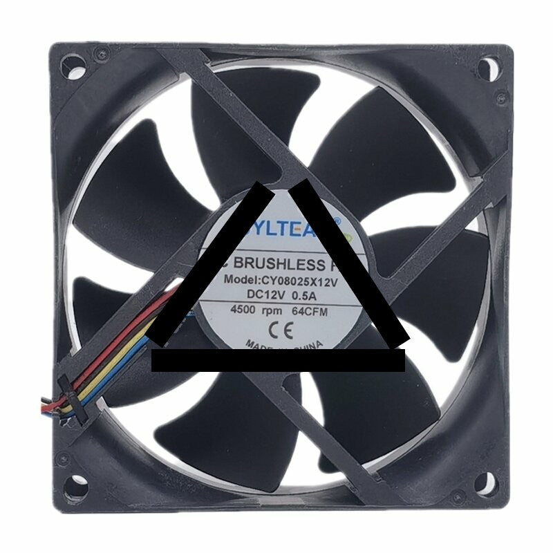 CYLTEAR CY08025X12V DC 12V 0.5A 8025 64CFM Axial Brushless Cooling Fan