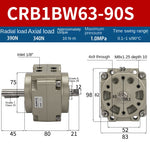 Blade Type Swing Rotary Cylinder CRB1BW50-90S Degree CRB2BW15/20/30/90S/180S/270S