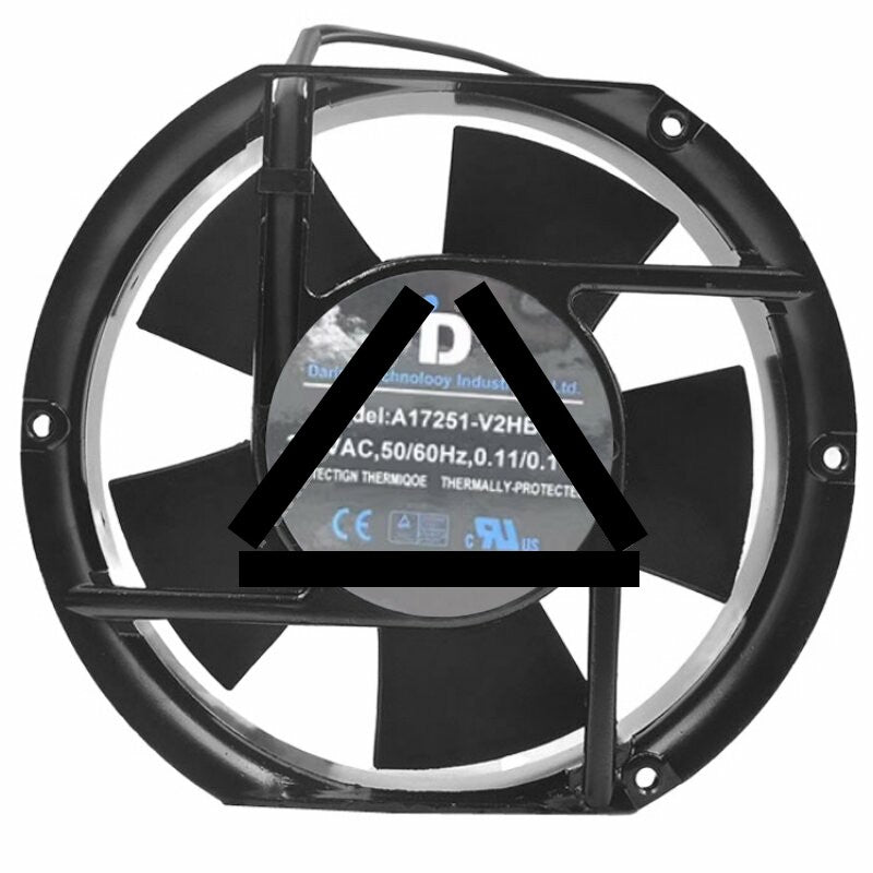 Daing A17251-V2HBLP AC 230V 0.11/0.11A 2 Wires Axial Cooling Fan