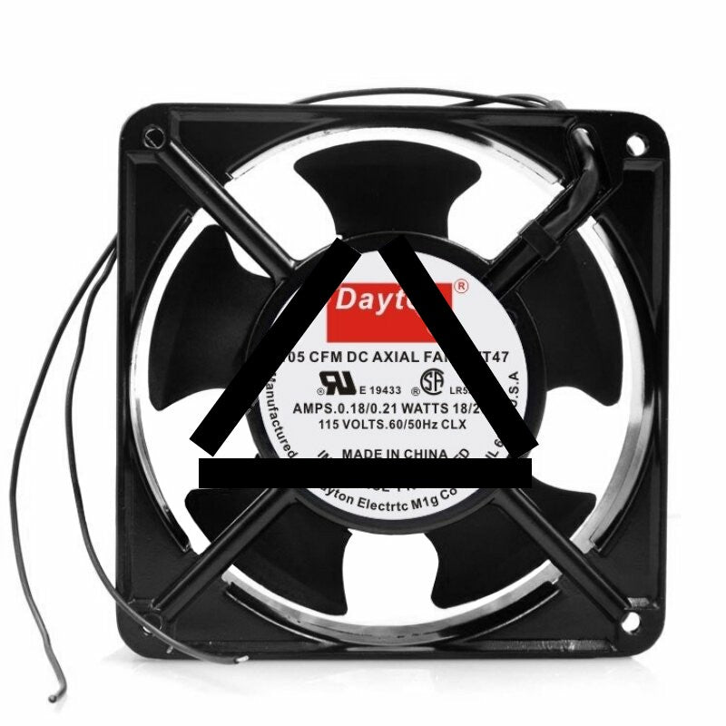 Dayton 105 CFM AC AXIAL FAN 4WT47 115V 0.18/0.21A 18/20W 2 Wires Cooling Fan