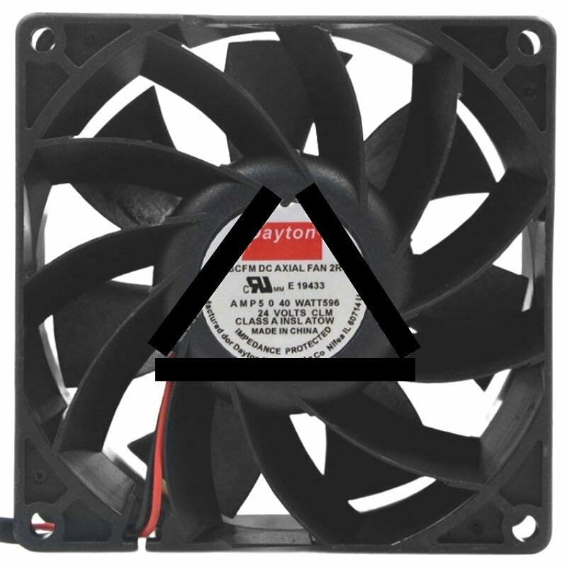 Dayton E19433 DC 24V 2 Wires / 3 Wires 106.3CFM Axial Cooling Fan