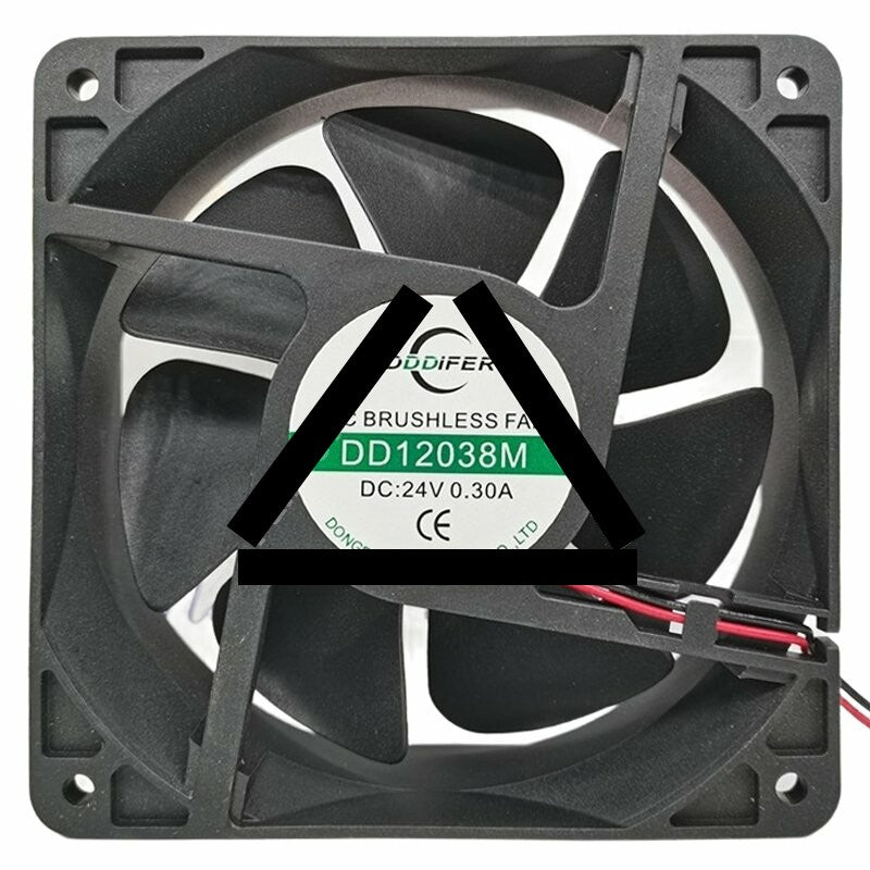 DDDIFER DD12038M DC 24V 0.30A 2 Wires Brushless Axial Cooling Fan
