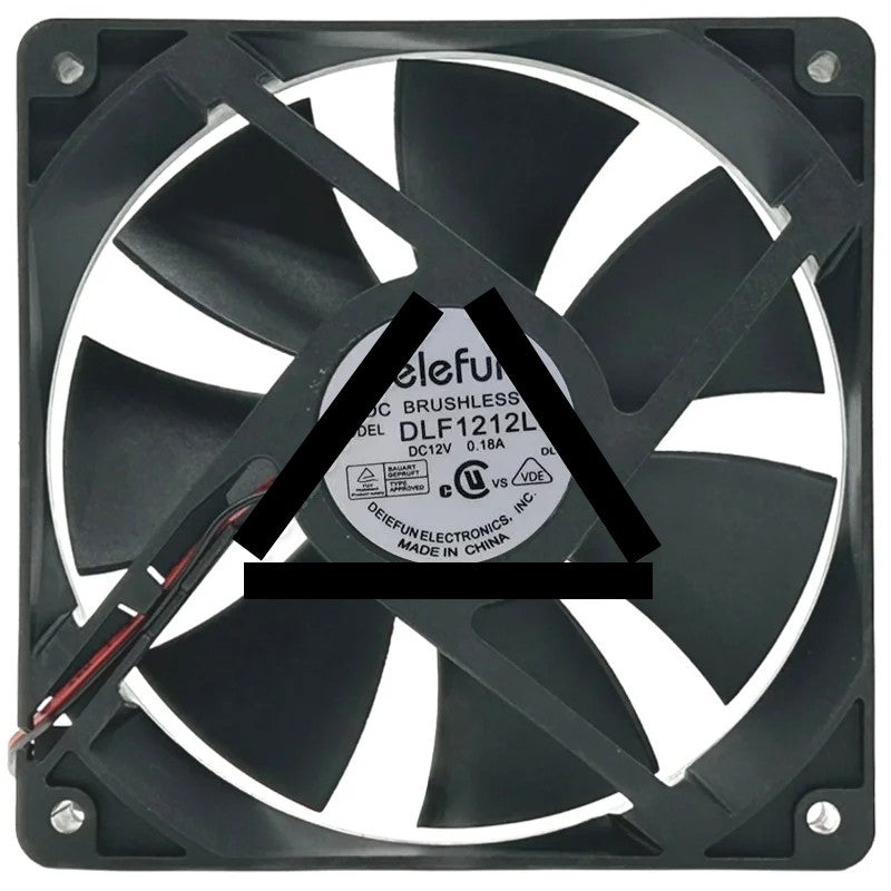 Delefun DLF1212LS 12V 0.18A DC Brushless 2 Wires Axial Cooling Fan
