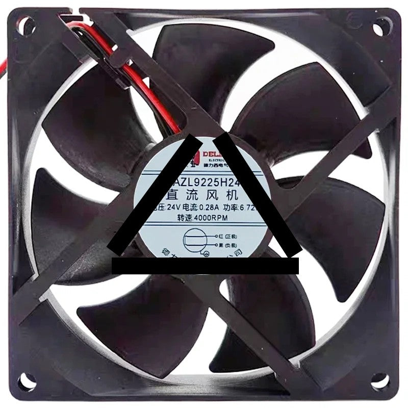 DELIXI DHAZL9225H24B 24V 0.28A 6.72W 2 Wires Cooling Fan