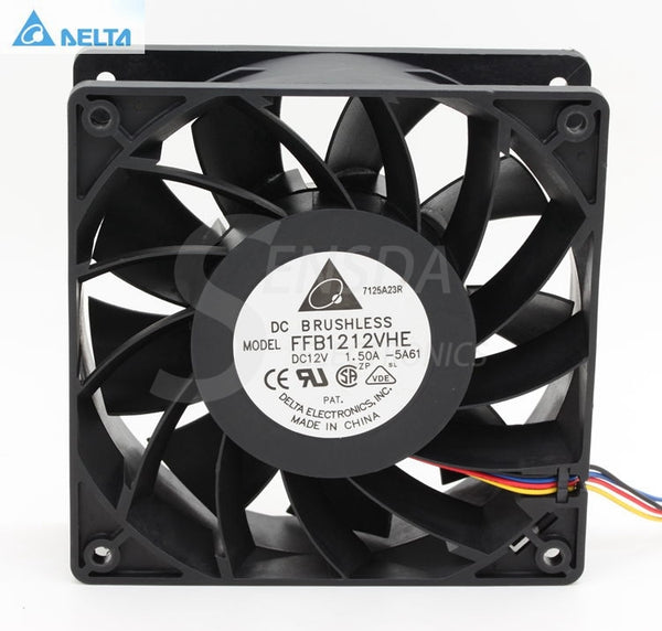 Delta 138 1mm 12cm FFB1212VHE DC 12V 1.5A 24W 4Wire,Violence Server industrial case Cooling Fans