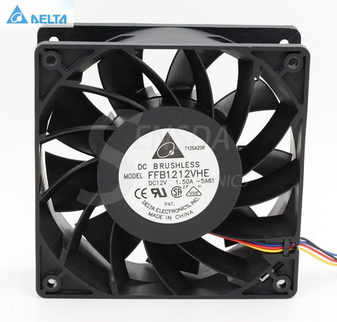 Delta 138 1mm 12cm FFB1212VHE DC 12V 1.5A 24W 4Wire,Violence Server industrial case Cooling Fans