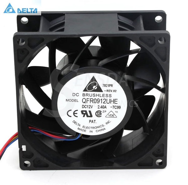 Delta 9cm QFR0912UHE 9238 90mm DC 12v 2.40A 4-pin pwm server inverter axial cooler Cooling fans high speed