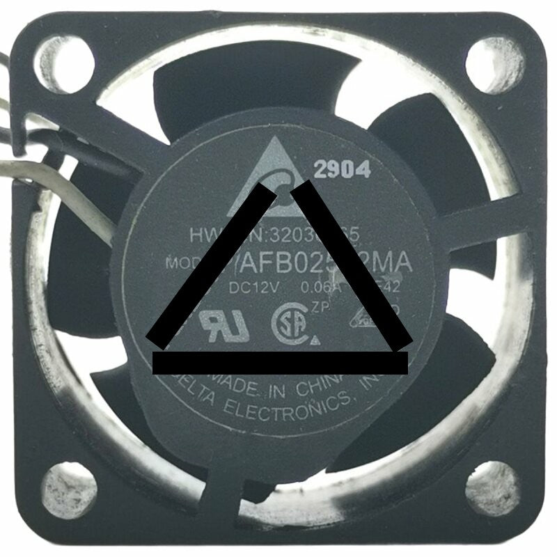 Delta AFB02512MA DC 12V 0.06A 2 Wires Axial Cooling Fan