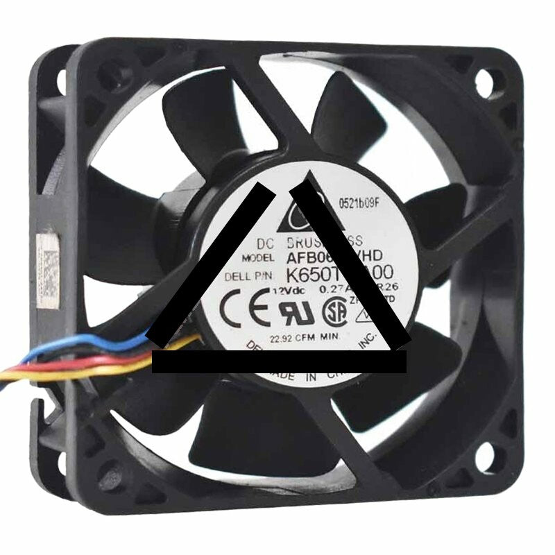 Delta AFB0612VHD DC 12V 0.27A 6020 Axial Brushless Cooling Fan