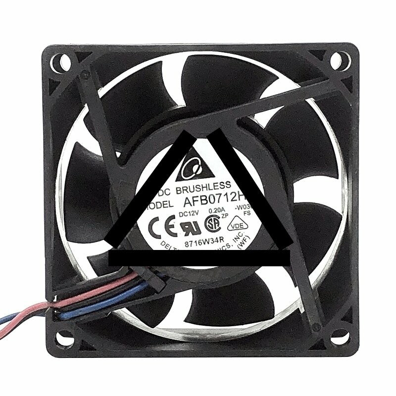 Delta AFB0712H DC 12V 0.20A 3 Wires Axial Cooling Fan
