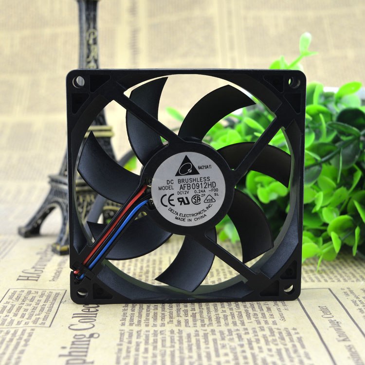 Delta AFB0912HD -F00 DC 12V 0.24A 90X90Xmm 3-wire Server Square Fan