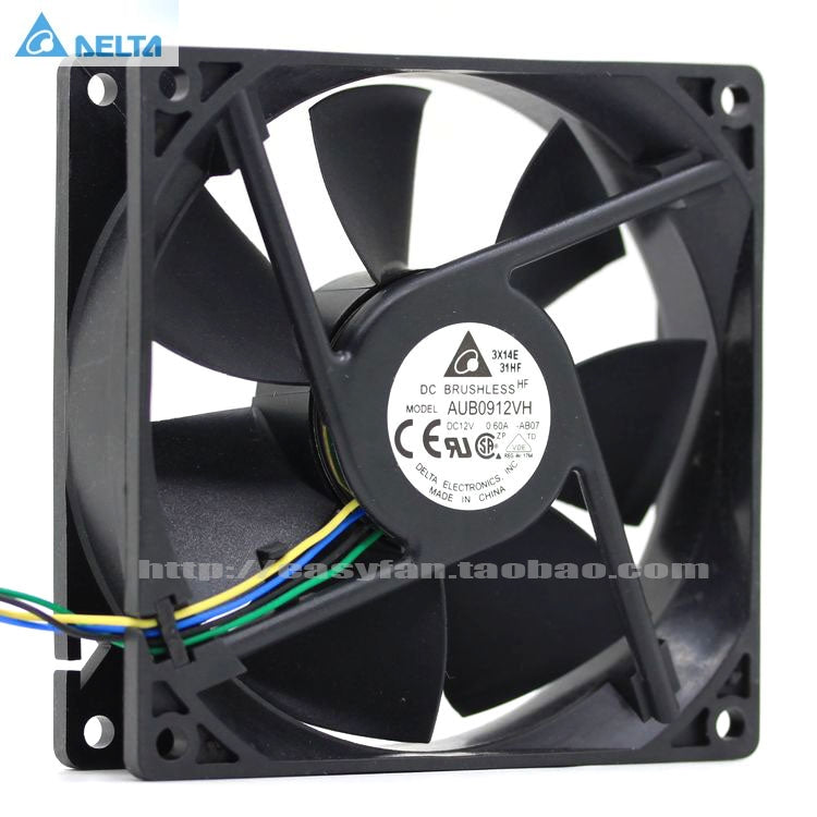 Delta AFB0912VH = AUB0912VH 9cm 90mm 90*90*25MM 9225 DC 12V 0.60A 4-pin pwm computer cpu cooling fans