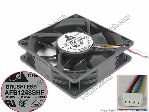 Delta AFB1248SHF 9D98 Server Square Cooling Fan DC 48V 0.45A 120x120x32mm