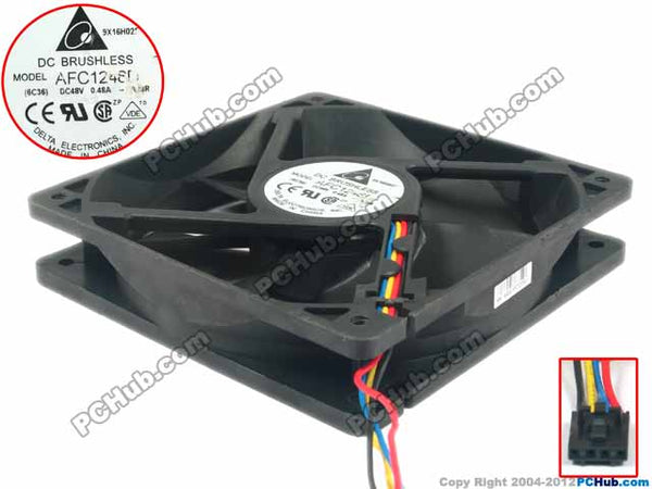 Delta AFC1248D 6A28R DC 48V 0.48A 120x120x25mm Server Square fan
