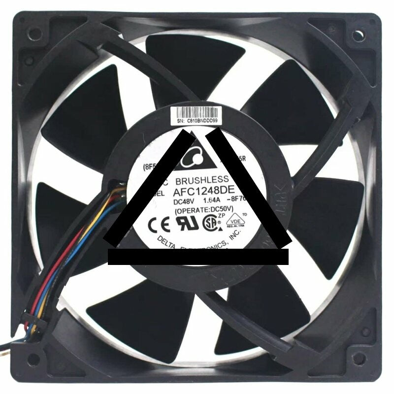 Delta AFC1248DE DC 48V 1.64A 4 Wires Brushless PWM Axial Cooling Fan