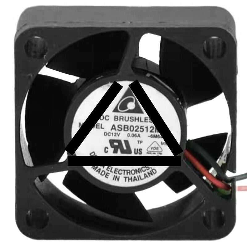 Delta ASB02512MA DC 12V 0.06A 2 Wires Brushless Axial Cooling Fan